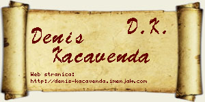 Denis Kačavenda vizit kartica